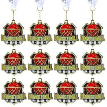 Imagem de Ecation 24 medalhas de basquete 2 polegadas T-Ball Team Awards medalha de softball, medalha de beisebol, medalhas de metal, ouro vôlei, futebol, futebol, esportes, prêmio com fita de pescoço para