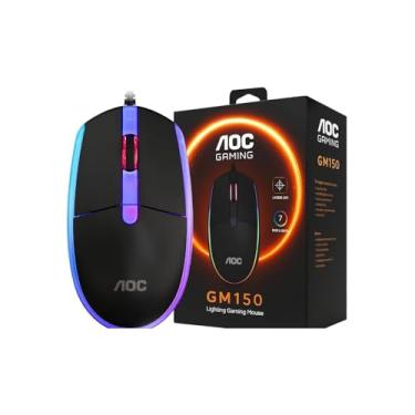 Imagem de Mouse Gamer com Fio 2000 DPI, 6 Botões Programáveis, Iluminação LED RGB 7 Cores, Sensor Óptico, Design Ergonômico, Conexão USB, Preto, 10x3x5.5cm