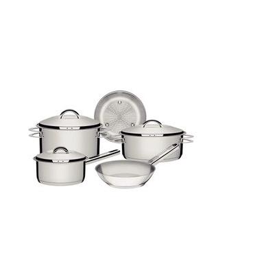 Imagem de Jogo de Panelas Tramontina Solar 5 Peças em Aço Inox com Fundo Triplo NA