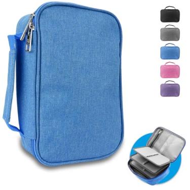 Imagem de Estojo Box Escolar Grande 100 Lápis Nylon Com 72 Elásticos (Azul)