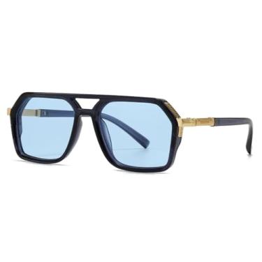 Imagem de VFDHN Óculos de Sol Masculinos Estilo Retrô com Armação Dupla e Proteção UV400 (TYJ537-5)