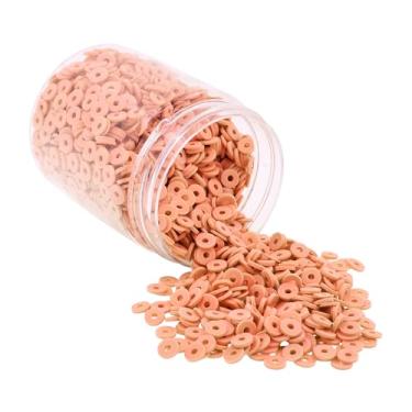 Imagem de Mandala Crafts Kit de contas de argila de polímero pêssego de 4 mm para pulseiras da amizade - 6000 contas de pêssego Heishi contas de disco para fazer joias espaçadores redondos - contas planas para