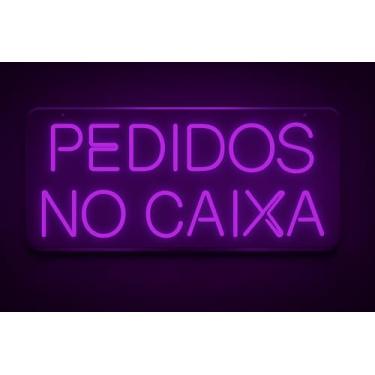 Imagem de Painel Luminária Neon Led - Pedidos No Caixa Acrílico 70cm A Escolher 127/220v (Roxo)