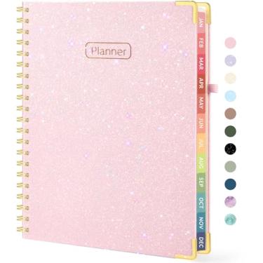 Imagem de Forvencer Agenda 2026 semanal e mensal, agenda agenda 21,6 cm x 28 cm com abas laminadas coloridas, bolso interno, agenda 2026 para escritório, casa, material escolar, presentes de Natal para mulheres