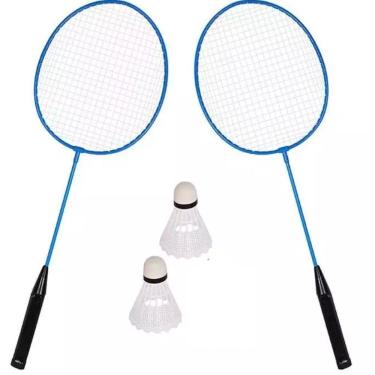 Imagem de Kit Badminton 2 Raquetes Peteca Jogo Frescobol Raqueteira Esporte Com Bolsa Transporte