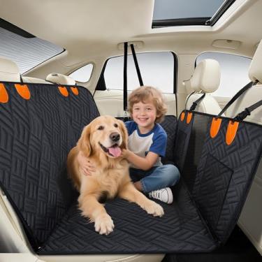 Imagem de Hvygss Capa de assento de carro de cachorro de fundo rígido para banco traseiro, resistente a arranhões, capa de assento de carro estendida resistente a arranhões, rede impermeável para carro com