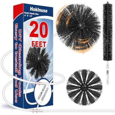 Imagem de HOKLNUSE Kit de limpeza de ventilação de secador, kit de limpeza de dutos para secador de ar, ventilação HVAC, chaminé, chaminé, pelota, fogão, calha, downspout, kit de ventilação de limpador de