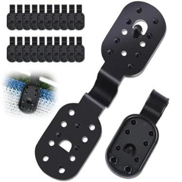 Imagem de EFDNK-HB Grampos de plástico de pano de sombra redonda durável acessório rede solar preta grampos de fixação de tecido reutilizável para toldo (100 peças)