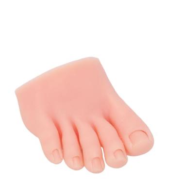 Imagem de Brrnoo Pratique Modelo de pé Falso, Multifuncional, Reutilizável, Portátil, Macio, Flexível, Silicone Macio, Ferramenta de Manicure Protética, Meio pé para Treinamento de Arte de (Certo)