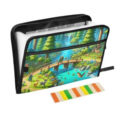 Imagem de Pastas de arquivo expansíveis de animação de cena de jogo A4 Pasta sanfonada de documentos em papel para escola e escritório
