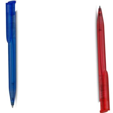 Imagem de Caneta Esferográfica de Papel Reciclado com Detalhes em PLA Biodegradável, Kit com 1 e 2 Unidades, Escrita Azul (Azul e Verde)