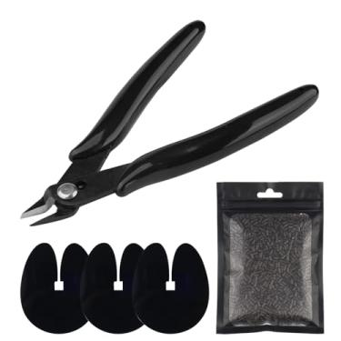 Imagem de Hair Want Alicate de extensão de cabelo 50 g cola italiana de queratina para extensões pré-coladas, extensões de ponta K, 3 peças, protetor térmico acrílico, cortador de queratina, proteína de