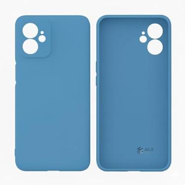 Imagem de Capa Silicone Veludo Premium Compatível Motorola Moto G54 com Proteção Completa. (Azul)