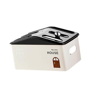 Imagem de SiaBiced Caixa organizadora para roteador, porta-cabos, organizador de mesa portátil multifuncional com design vazado para gerenciamento de cabos, Camada única