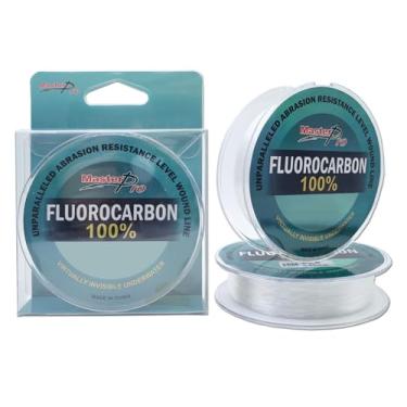 Imagem de MASTERPRO Linha de pesca de fluorocarbono 100% puro, transparente, 25 m, forte e resistente, 4,5 kg, 6,8 kg, 9 kg, 11,3 kg, 13,6 kg, 18 kg, 22,7 kg, 36 kg, 45 kg, líder de pesca de afundamento rápido