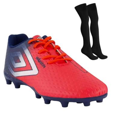 Imagem de Kit Chuteira Campo Umbro Warskin Infantil + Meião