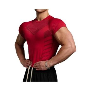 Imagem de Camiseta De Compressão Masculina De Secagem Rápida Para Academia, Mang