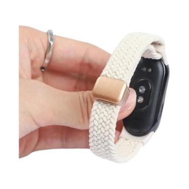Imagem de Pulseira Magnética De Nylon Trançado Xiaomi Mi Band 9 8 10, Faixa Elás