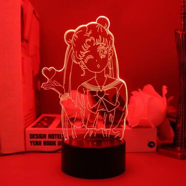 Imagem de Luz noturna 3D Sailor Moon Usagi Tsukino para quarto