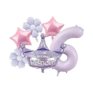 Imagem de Coroa De Princesa Roxa 40in Balão Digital De Folha Matte Daisy Para De