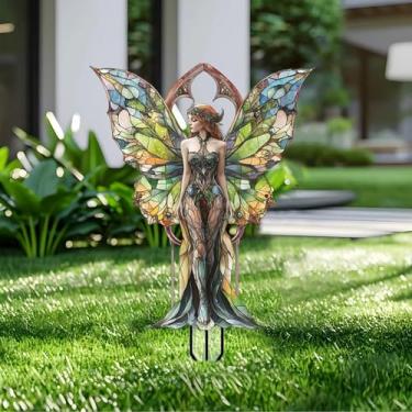 Imagem de Sprite Garden Stakes Decor Yard Acrylic - Decoração de placa acrílica de jardim 2D, arte de quintal de fantasia, presente para amantes da natureza, para vasos de flores ao ar livre e interno, quintal