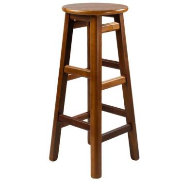 Imagem de Banqueta Alta Madeira Maciça 75cm Bar Cozinha Bistrô - Só Mesas Só Cad