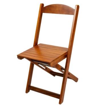 Imagem de Cadeira Dobrável Bar Jardim Casa Madeira Maciça Portátil - Só Mesas Só