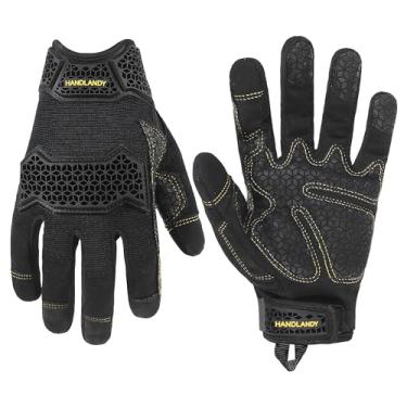 Imagem de Luvas táticas flexíveis para homens e mulheres, luvas de tiro para airsoft para motocicleta, luvas de trabalho ao ar livre para mecânica utilitária (preta, média)