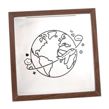 Imagem de Bothyi Caixa de exibição tipo Shadow Box com abertura superior, em madeira, versátil e compacta, ideal para guardar ingressos de shows e recordações, 20cmx20cmx4.5cm