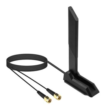 Imagem de Antena WiFi Tri Band 12DB suporta 2,4 GHz/5 GHz/6 GHz com base magnética e cabo de extensão de 1,2 m (119,9 cm) para PC, desktop, cartão PCIe WiFi 6 6E, roteador
