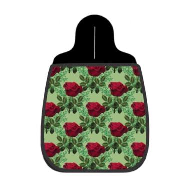 Imagem de Lixeira De Carro Organizador Lixinhocar Rosas Vermelhas Fundo Verde