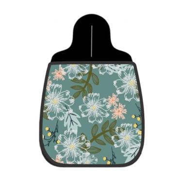 Imagem de Lixeira De Carro Organizador Lixinhocar Floral Traço Branco Fundo Verde