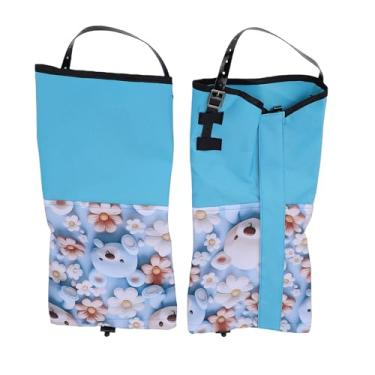 Imagem de Yunir Polainas de Perna, Polainas de Bota à Prova D'água de Tecido Oxford 300D, Protetores de Perna de Tira Antiderrapante de TPU Superior Leve e Ajustável (Estilo Juvenil Urso)