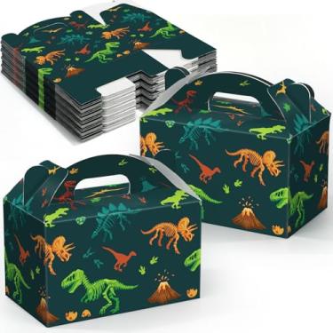 Imagem de Capoda 24 caixas de presente de dinossauro, caixas de lembrancinhas de festa de dinossauros, recipientes de presente da selva para dinossauros, lembrancinhas de aniversário, decorações e suprimentos
