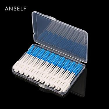 Imagem de Cuofyunl anself 40 peças de palito de dente de ponta dupla, palitos de silicone macio, escova interdental, ferramentas de higiene