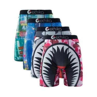 Imagem de Conjunto De 4 Cuecas Boxer Respiráveis plus Size Para Homens ETHIKA, R