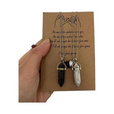 Imagem de Colares De Cristal Com Pingente De Coração De Quartzo Rosa Para Casais