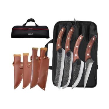 Imagem de Conjunto De 5 Facas De Cozinha Forjadas À Mão, Facas De Chef, Desossar