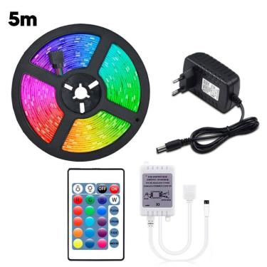 Imagem de Fita Led Rgb 5M Digital Luz Colorida Brilho Neon Controle