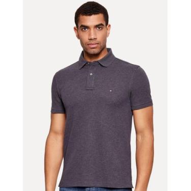 Imagem de Polo Tommy Hilfiger Masculina Regular Piquet 1985 Vinho Medio Mescla T