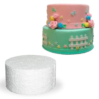 Imagem de Base Isopor Redondo Decorar Bolo Fake 20X10Cm