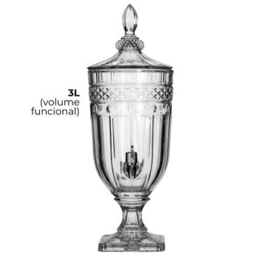 Imagem de Dispensador Suqueira de Cristal 3L C/ Torneira Vidro Resistente Bebida