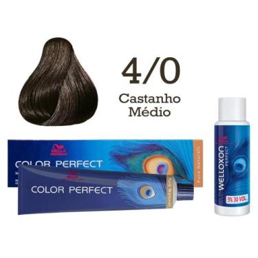 Imagem de Coloração Color Perfect 4.0 Castanho Médio Emulsão Oxi 30 Welloxon  We