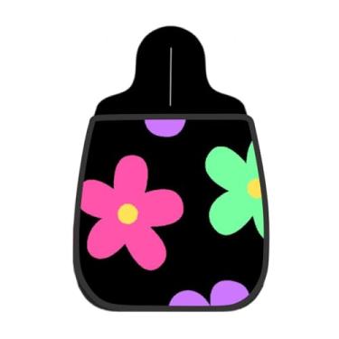 Imagem de Lixeira De Carro Organizador Lixinhocar Margaridas Coloridas Fundo Preto