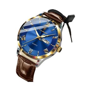 Imagem de Relógio De Luxo Masculino Em Couro Para Negócios, À Prova d'Água, Lumi