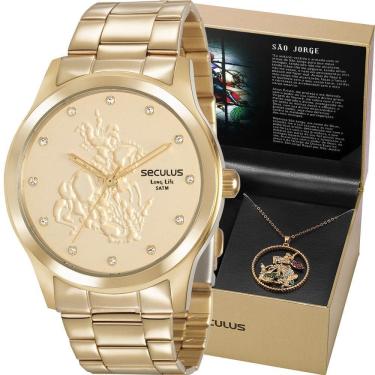 Imagem de Relógio Feminino Seculus Analógico Dourado 38MM