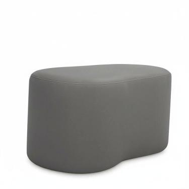 Imagem de Puff Curvo Feijão Orgânico Sala Redondo Confortável Quarto Moderno Linho Cor:cinza