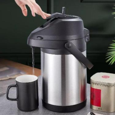 Imagem de Garrafa Térmica Inox 2,5L Alavanca Pressão Quente Frio Café - GP Inox