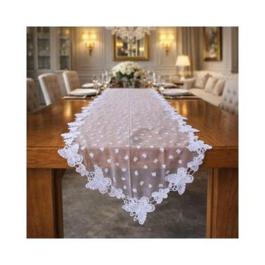 Imagem de Trilho Caminho De Mesa Renda Guipir Luxo 1,80 X 0,40m Branco - Meu Véu