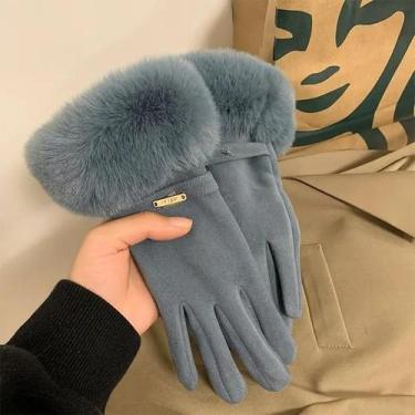 Imagem de Luvas Femininas De Inverno Com Tela Sensível Ao Toque, Forradas De Vel